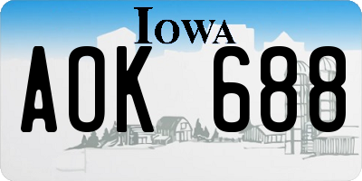 IA license plate AOK688