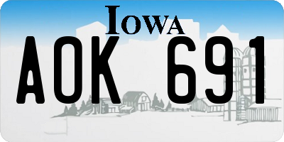 IA license plate AOK691