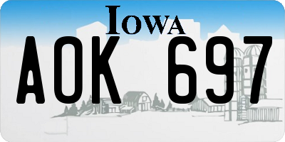 IA license plate AOK697