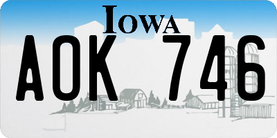 IA license plate AOK746