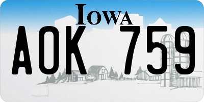 IA license plate AOK759
