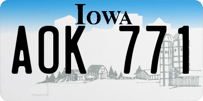 IA license plate AOK771