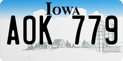 IA license plate AOK779