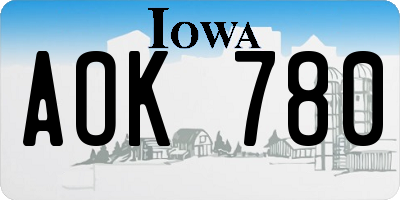 IA license plate AOK780