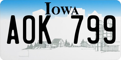 IA license plate AOK799