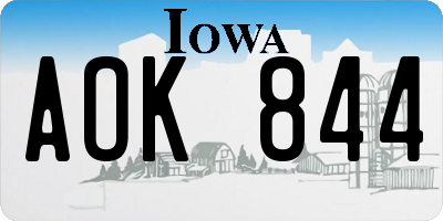 IA license plate AOK844