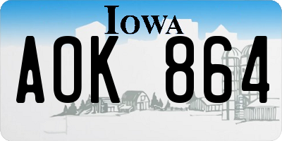 IA license plate AOK864