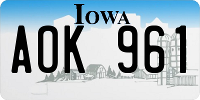 IA license plate AOK961