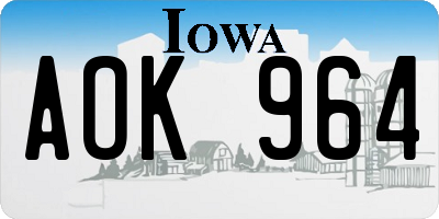 IA license plate AOK964