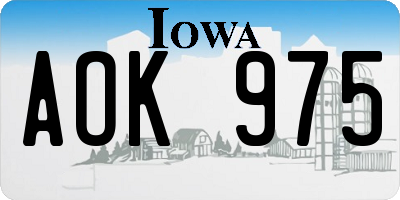 IA license plate AOK975