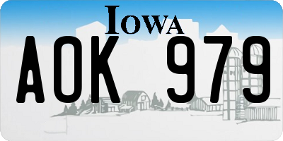 IA license plate AOK979