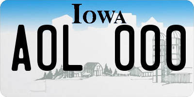 IA license plate AOL000