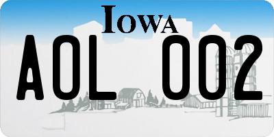 IA license plate AOL002