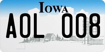 IA license plate AOL008