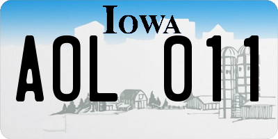 IA license plate AOL011