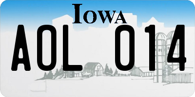IA license plate AOL014