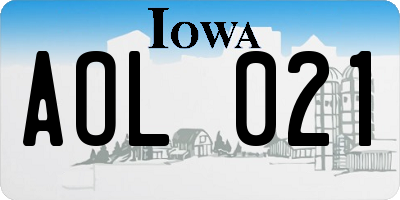 IA license plate AOL021