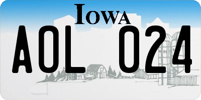 IA license plate AOL024
