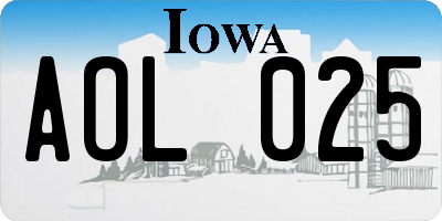 IA license plate AOL025