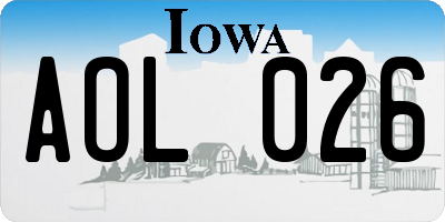 IA license plate AOL026