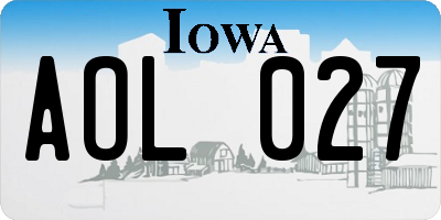 IA license plate AOL027