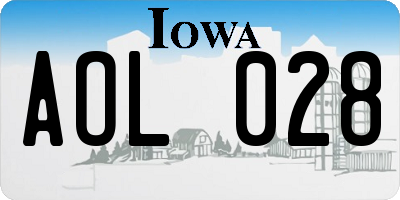 IA license plate AOL028