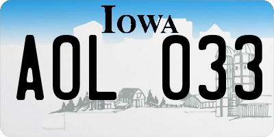 IA license plate AOL033
