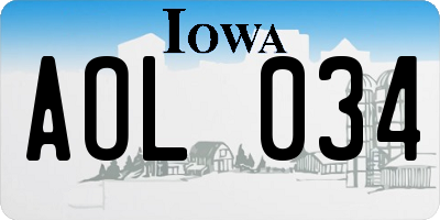 IA license plate AOL034