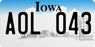 IA license plate AOL043