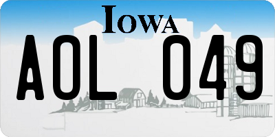 IA license plate AOL049