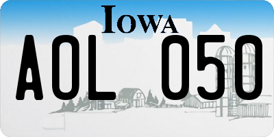 IA license plate AOL050