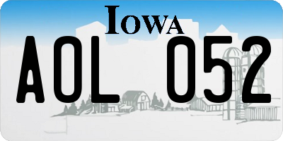 IA license plate AOL052