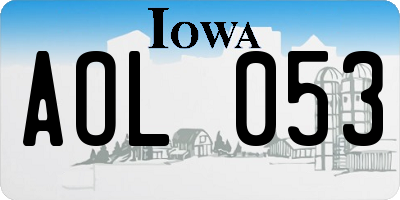 IA license plate AOL053