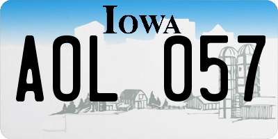 IA license plate AOL057