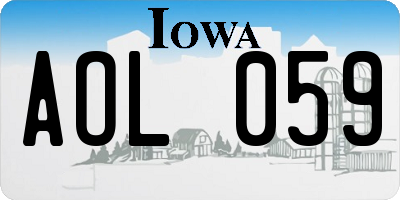 IA license plate AOL059