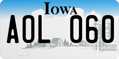 IA license plate AOL060