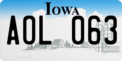 IA license plate AOL063