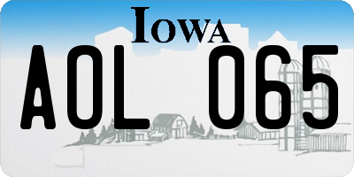 IA license plate AOL065