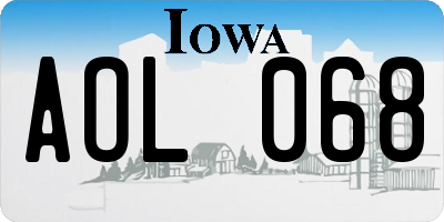 IA license plate AOL068