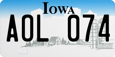 IA license plate AOL074