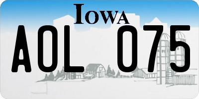 IA license plate AOL075
