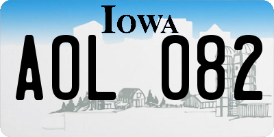 IA license plate AOL082