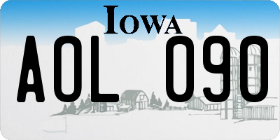 IA license plate AOL090