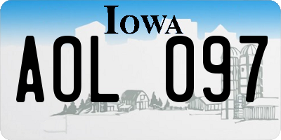 IA license plate AOL097