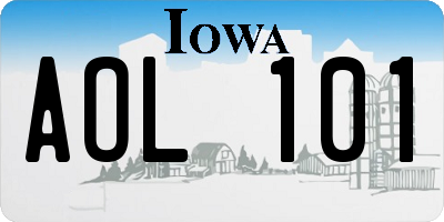 IA license plate AOL101