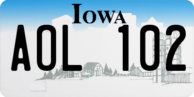 IA license plate AOL102