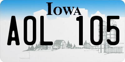 IA license plate AOL105