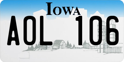 IA license plate AOL106