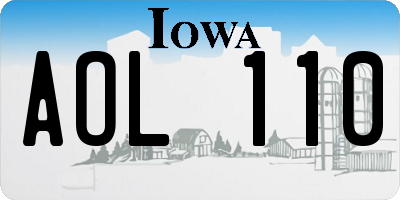 IA license plate AOL110