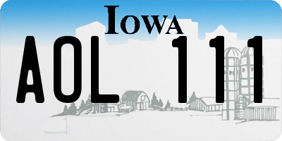 IA license plate AOL111